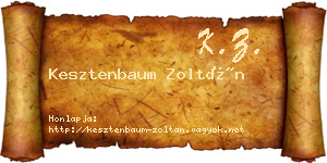Kesztenbaum Zoltán névjegykártya